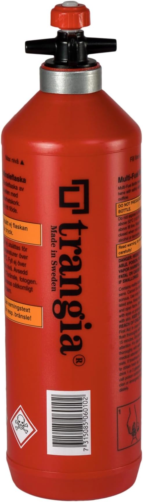 Trangia 1 Litre Fuel Bottle with Safety Valve for Liquid Fuel Camping Stove (Bottle is empty inside)