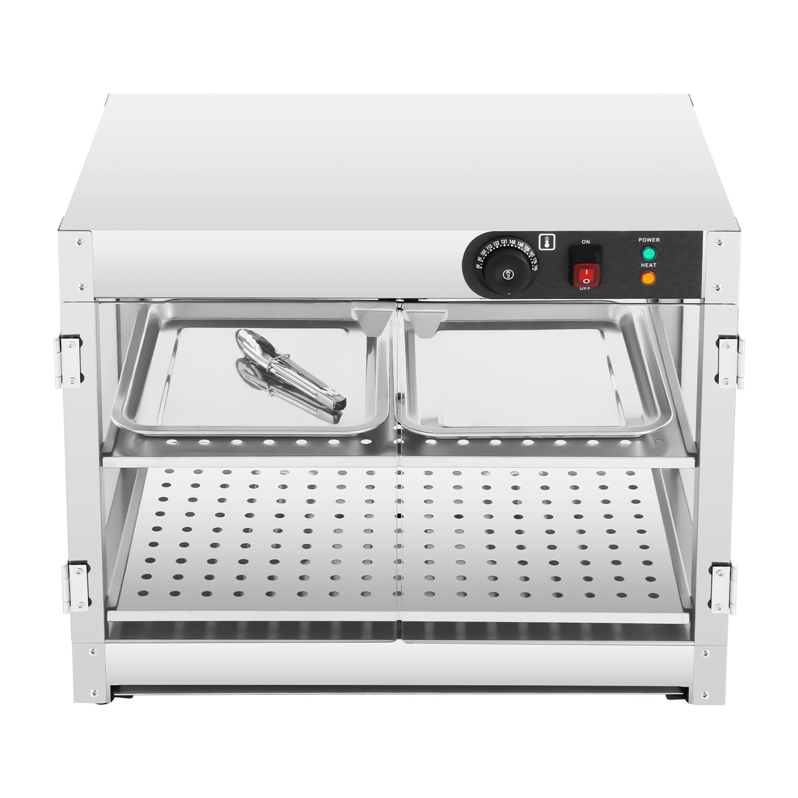 800 W - Armario de calefacción para alimentos, montado en la parte superior, mostrador de mantenimiento del calor, 30 – 85 °C, para mostrador caliente, cantina, panadería