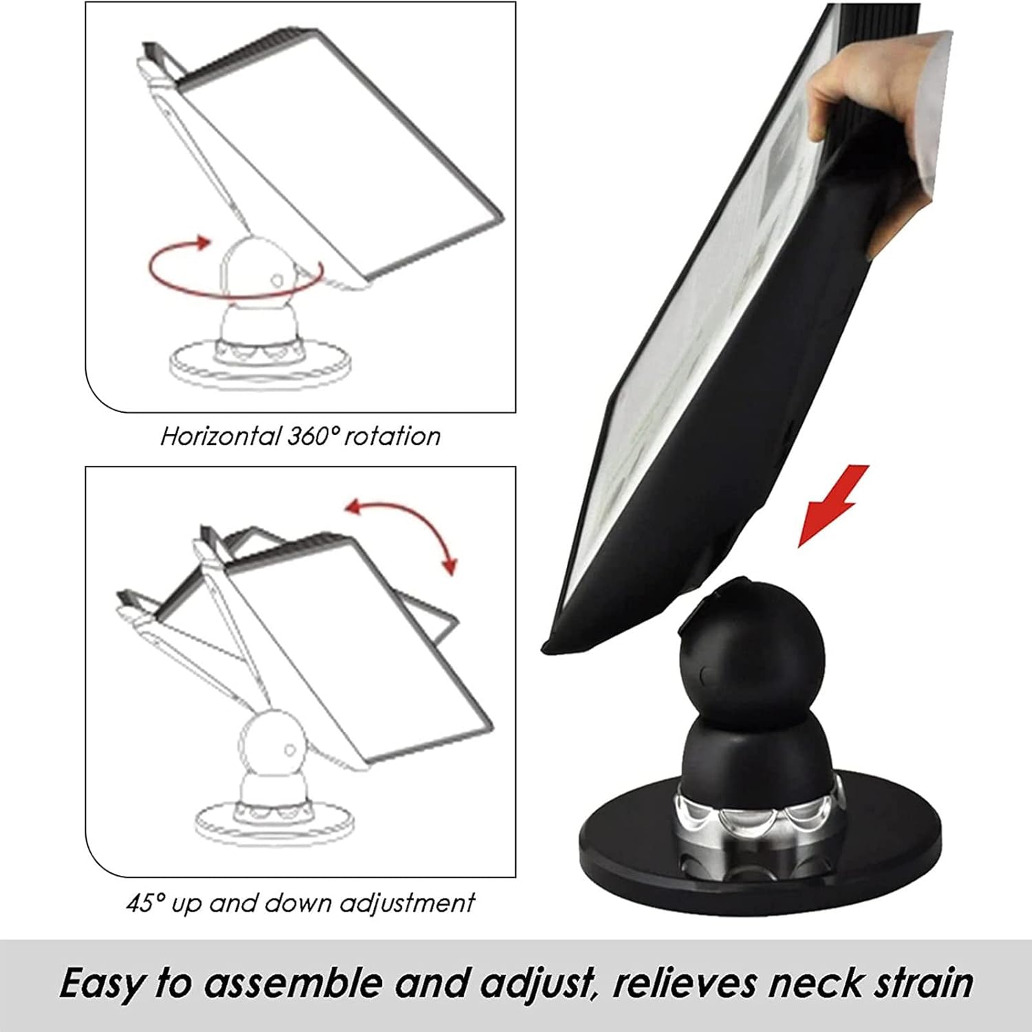 Desktop Reference System - Catalog Display Rack, 20 Page Double-Sided Panels, Adjustable Desk Bookshelf Organizer Rack, Wall Mount Reference Organizer, for Office Storage A4 Docu
