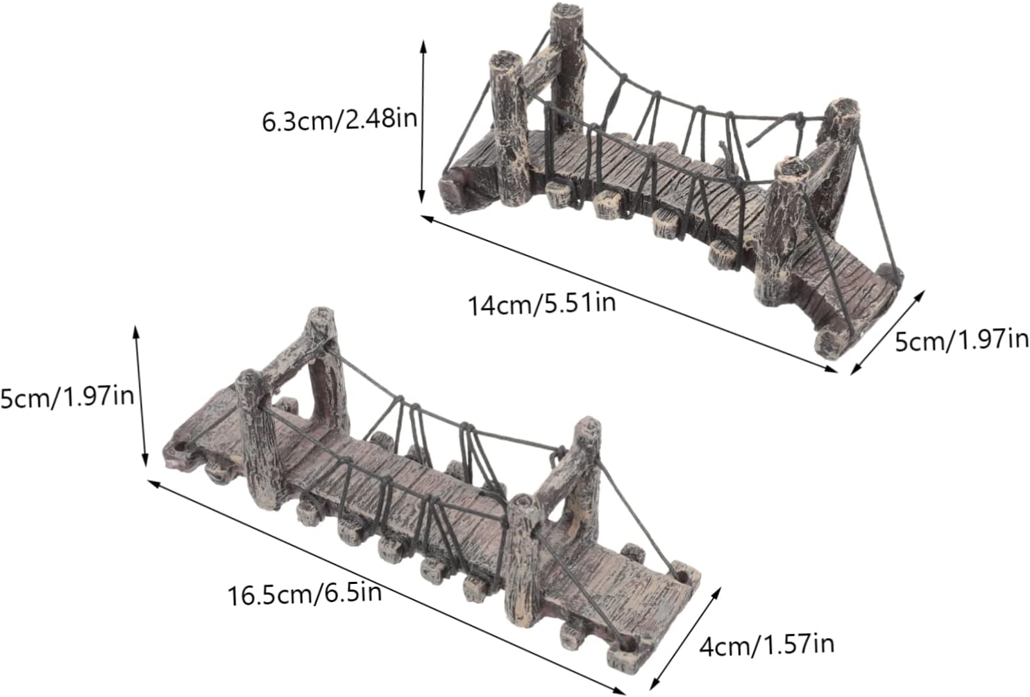 BESPORTBLE 2pcs Resin Bridge Decor Landscape Garden Bridge Model for Dollhouse and Outdoor Decor and Detailed Design for Happy Atmosphere