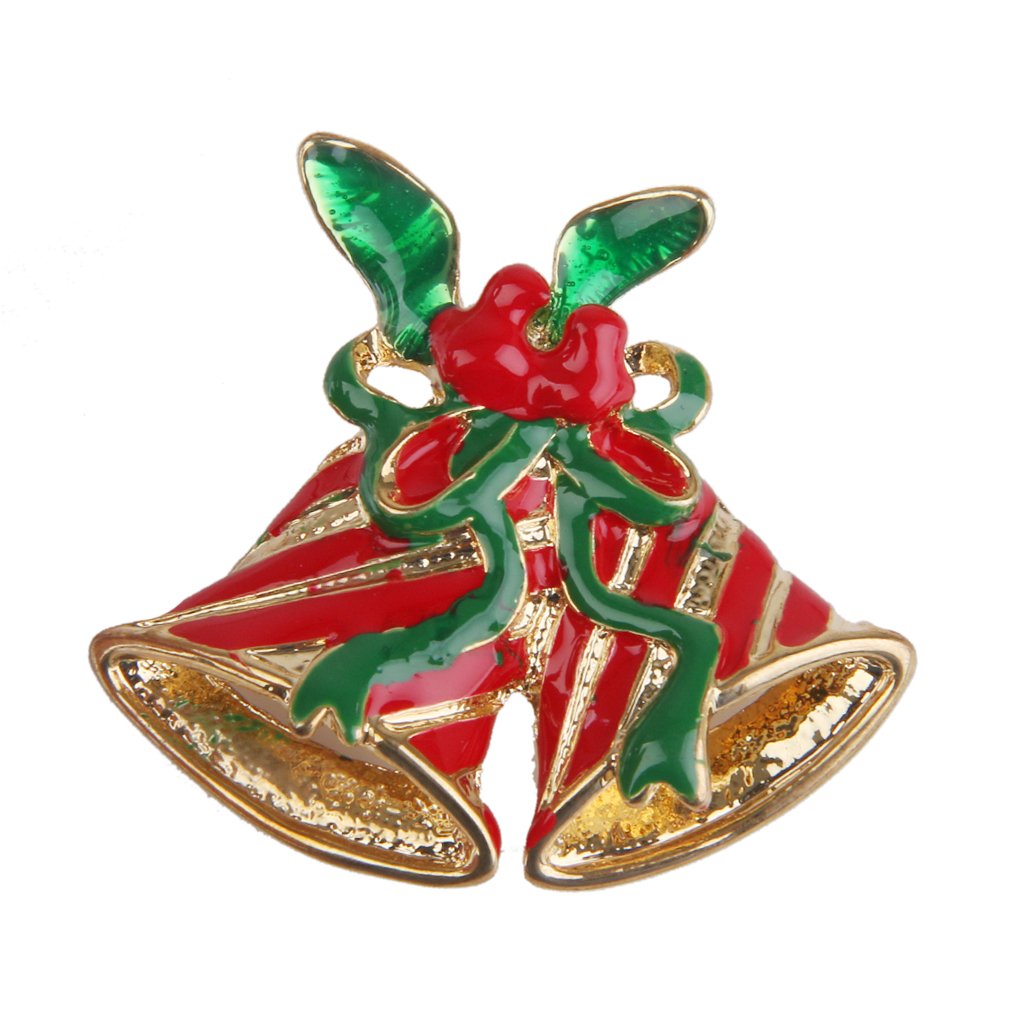 Loom Tree Christmas Jewelry Brooches Brooch Pin Double Bells Holly XMAS Gift Gold Christmas Decorations Items For Home | Christmas Gifts | Christmas Decoration Items | Christmas Lights (B09ZTSSNNB) Amazon Price History, Amazon Price Tracker