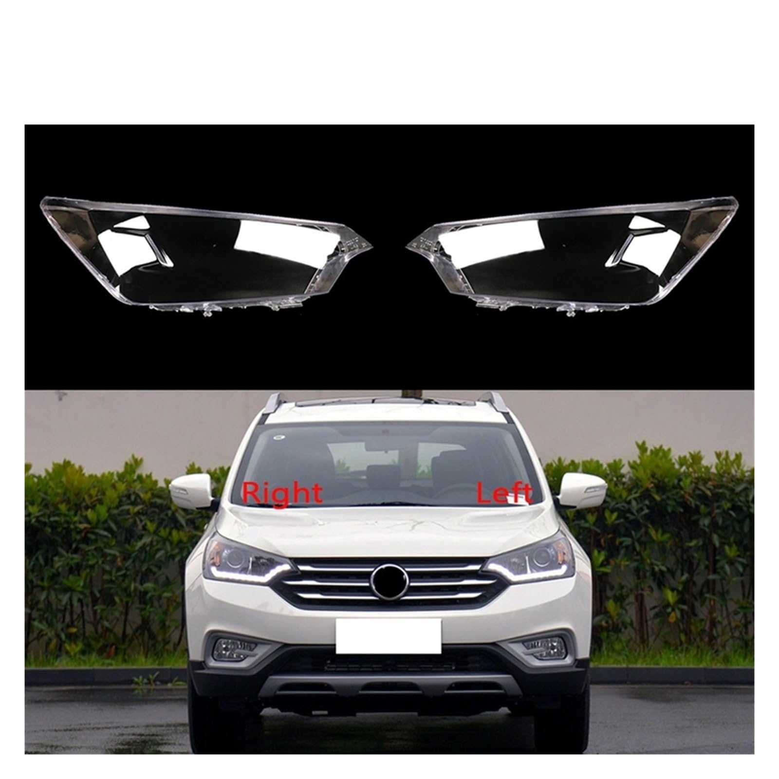 MCSSTORE Reflektor Cover Housing Mask Kompatybilny z Dongfeng Fengshen AX7 2015-2017 Z Uszczelką