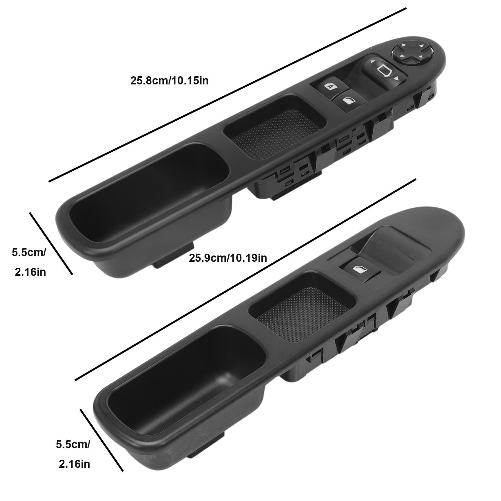Boutons d'interrupteur de lève-vitre panneau de commande compatible avec Peugeot 207 Citroen c3 6554.QC 6490HQ 6554HJ 6 broches 2 pièces