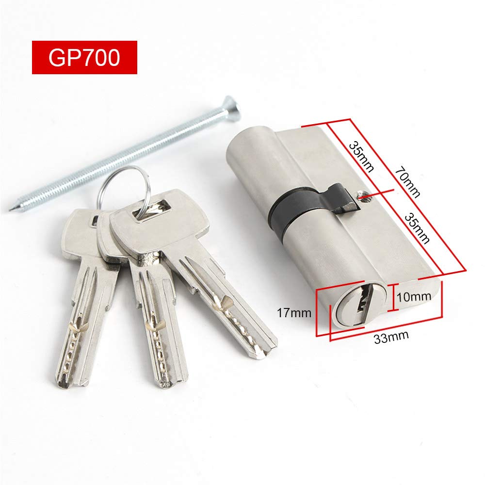 Zamek bębenkowy Euro 63 66,5 70 80 90 mm Klucz AB Zabezpieczenie przed kradzieżą Czysty mosiądz Zamek klamki do drzwi(70mm 35 Add 35mm)