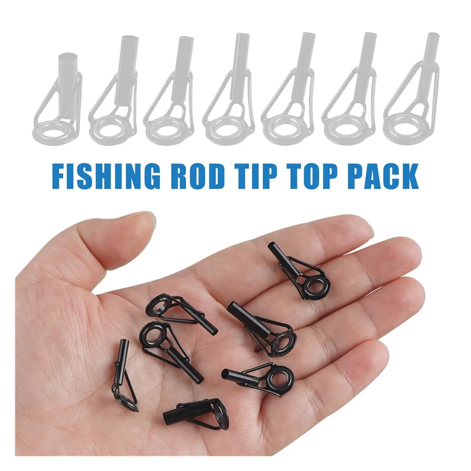 Anelli Canna Da Pesca 70 pezzi kit di riparazione punta canna da pesca punte superiori canna di ricambio punte guida anello in acciaio inossidabile forniture da pesca fai da te