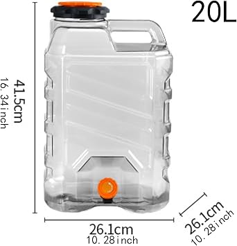 Drinking Water Container, Reusable Storage Canister with Handle And Lid for Camping, Hiking, And Sports