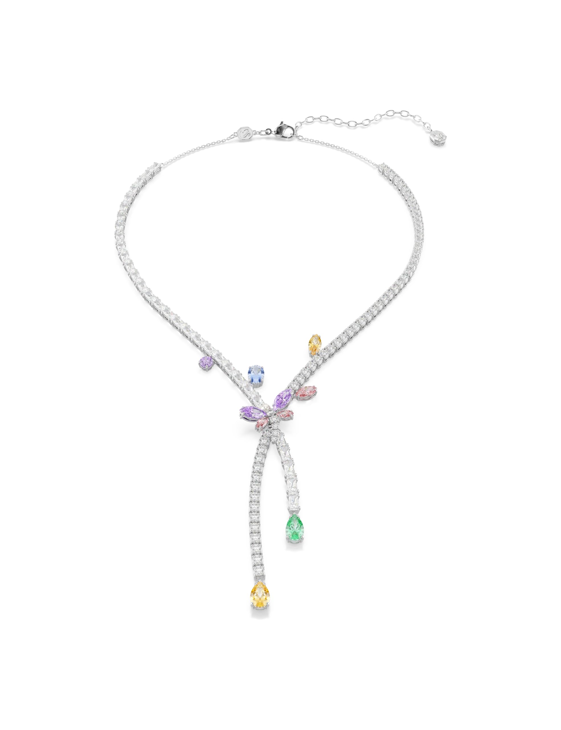 Swarovski X Ariana Grande Necklace, Mixed Cuts, Dragonfly, Multicolored, Rhodium Plated