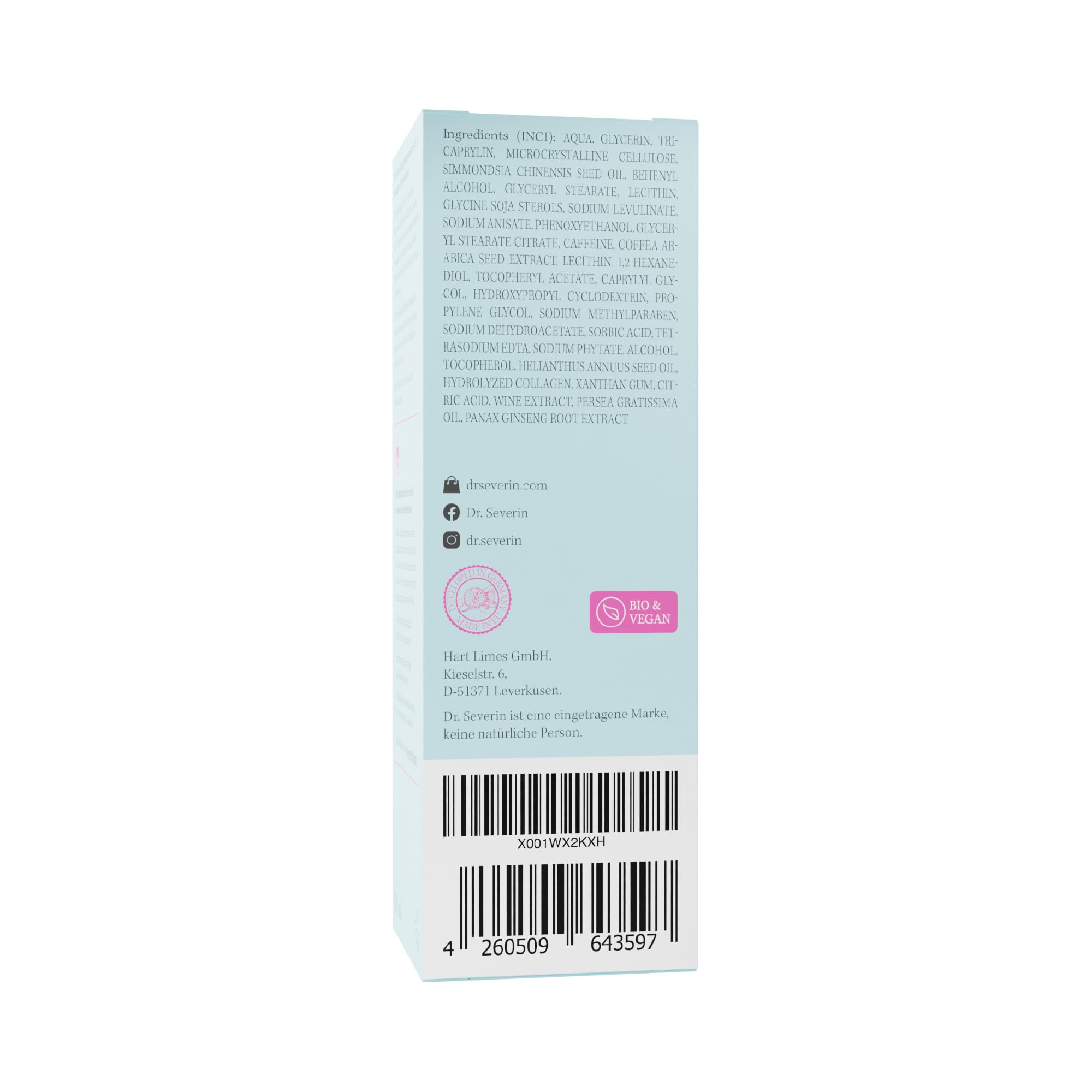 Dr. Severin 2,5% Collagen Hyaluron Serum Ultra 50 ml I Gesichtsserum mit Meereskollagen, Hyaluron, Vitamin E und Phytodermina Lifting I Anti-Aging, Straffend I für alle Hauttypen I Vegan