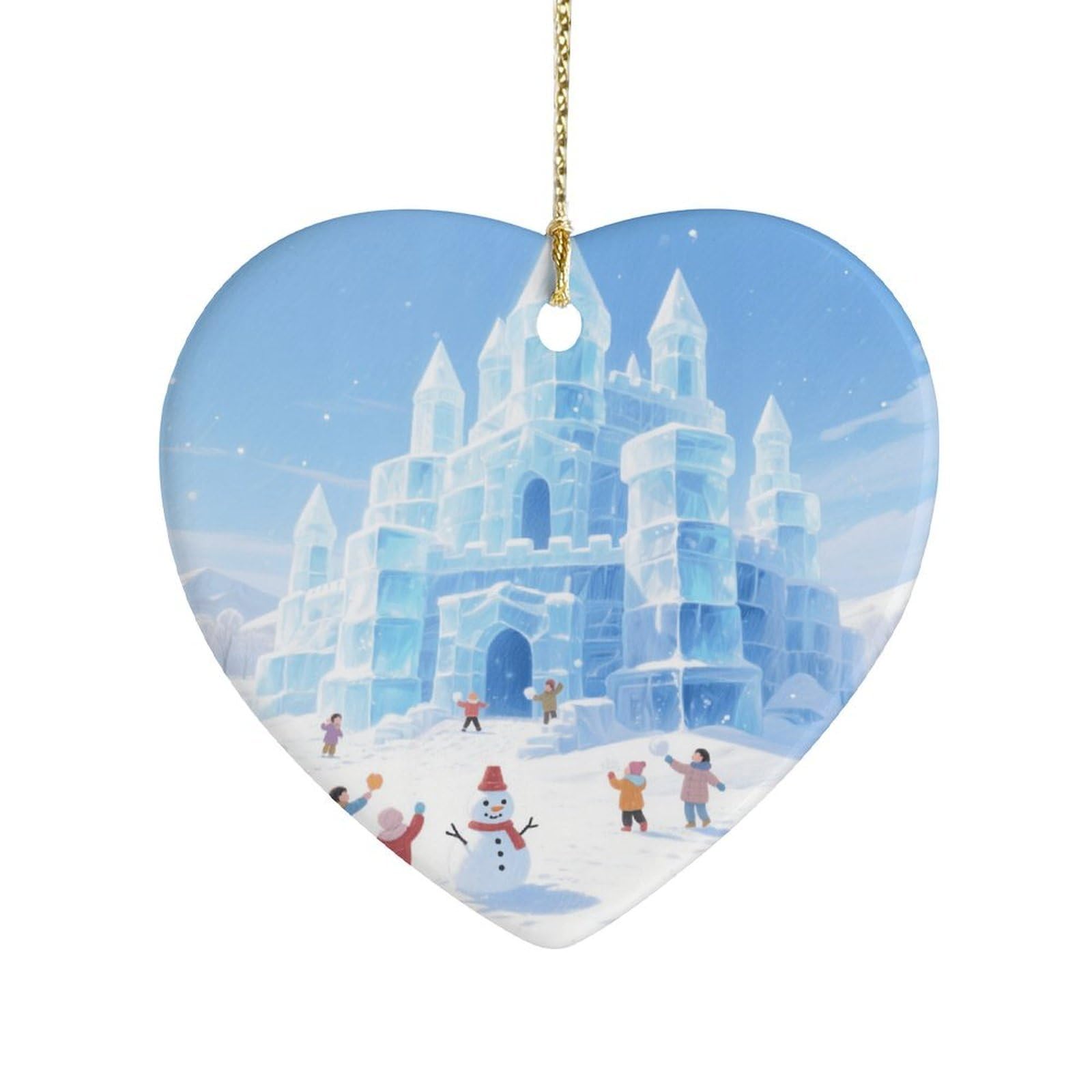 Fekiloot Style Ice Castle Ceramic Ornament Home Decor Keepsake