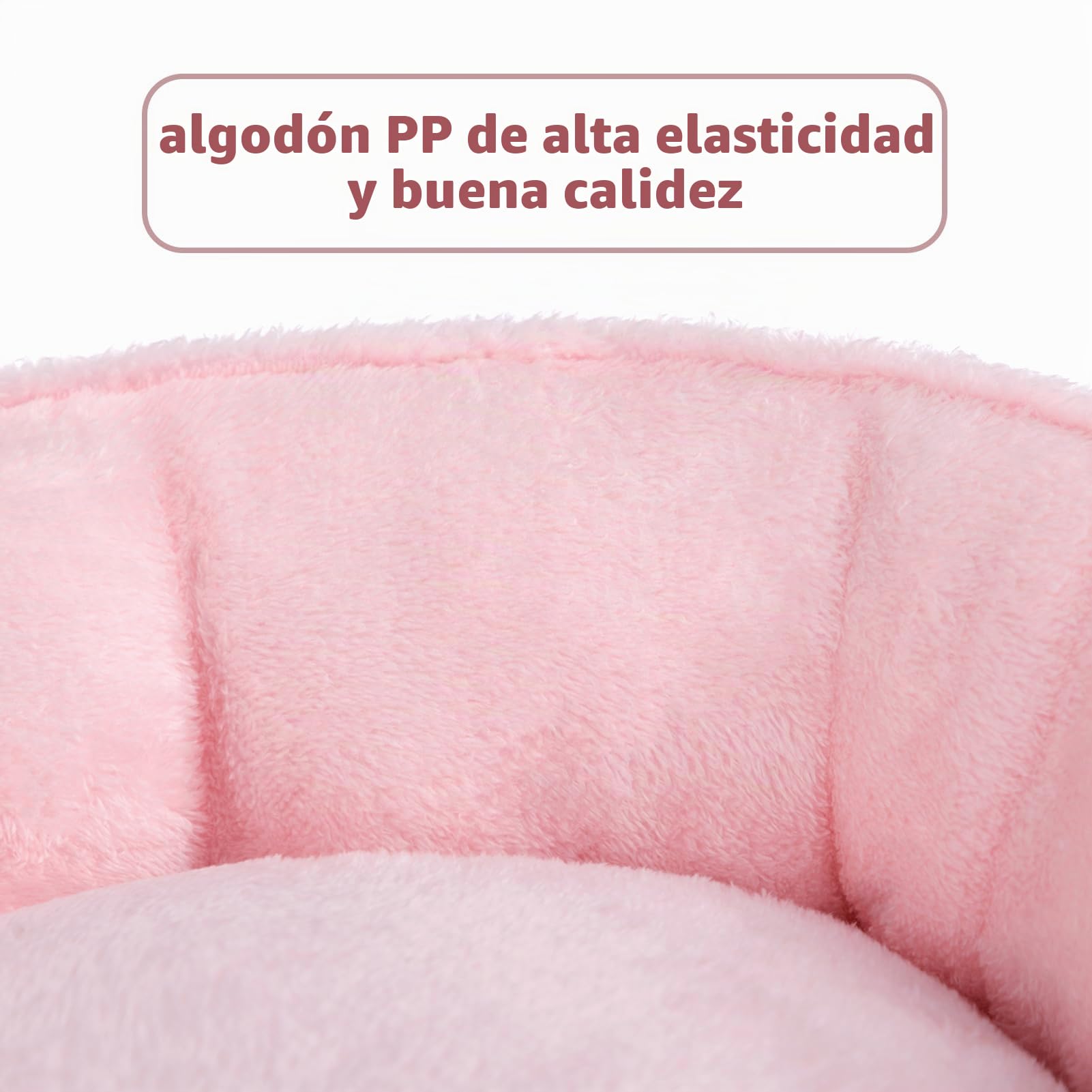 Hollypet Cama para Gatos y Perros Pequeños, Nido Redondo para Gatos y Cachorros, Cama Suave para Dormir Cojín Transpirable para Mascotas, Rosa(55 * 50 * 15cm)