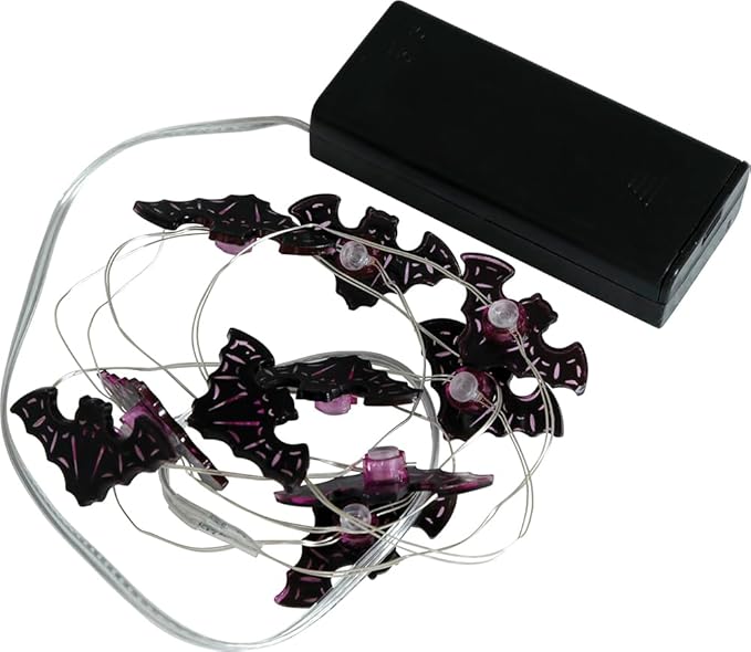 FIESTAS GUIRCA | LED Lichterkette mit 10 LEDs (Batterien, 120 cm) – Halloween und Themenparty Dekoration – Ideal für Beleuchtung und gruselige Atmosphären