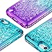 Ruky for iPod Touch 5 6 7 Case, iPod Touch Case 5th 6th 7th Generation for Girls, Quicksand Series Glitter Flowing Liquid Floating Bling Diamond Flexible TPU Cute Case for iPod Touch 5 6 7 (Aqua)