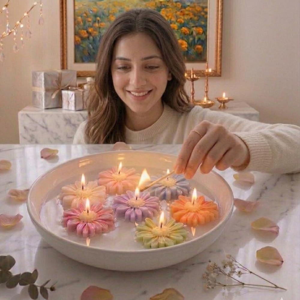 Scented Daisy Candles - Set of 6 -2