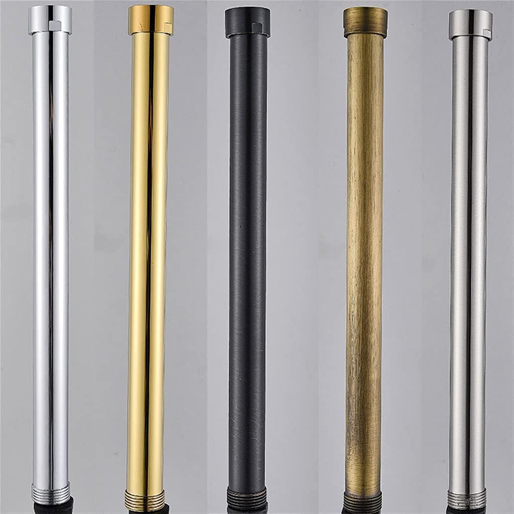 Tubo de extensión de ducha de 12 pulgadas, extensor de cabezal de ducha de mano, tubo redondo de latón chapado en cromo, accesorios de baño (dorado)