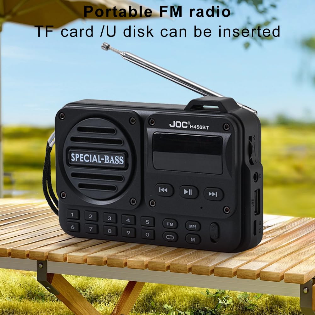 Radio FM Digital portátil, grabadora de Radio Digital Recargable BT 5.4, Altavoz de Radio para Viajes en casa, Regalos para Personas Mayores