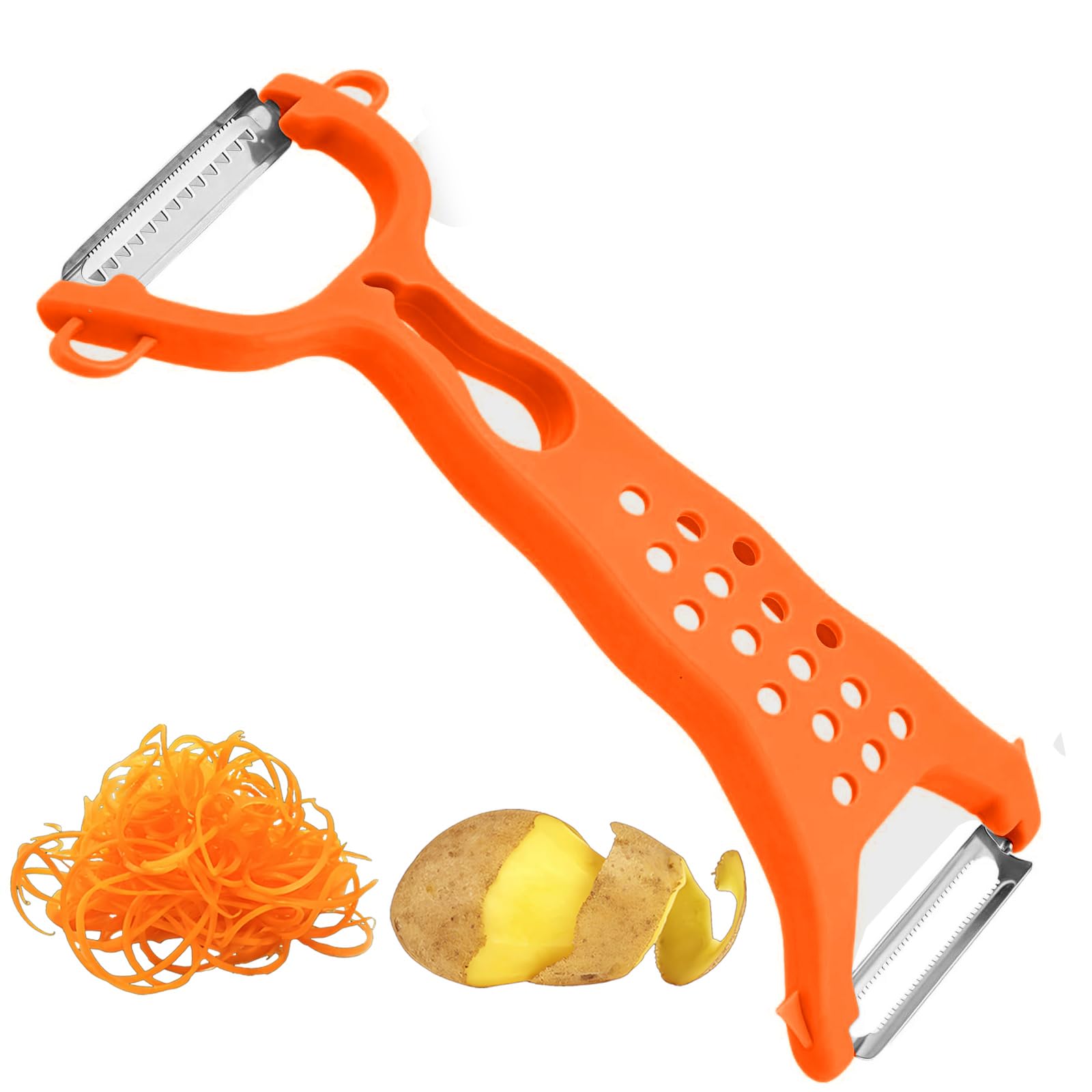 éplucheur Julienne Acier Inox Épluche-Légumes Double Face Veggieglide - Inox - Julienne Et Épluchage - Poignée Ergonomique Râpe économe Multifonction