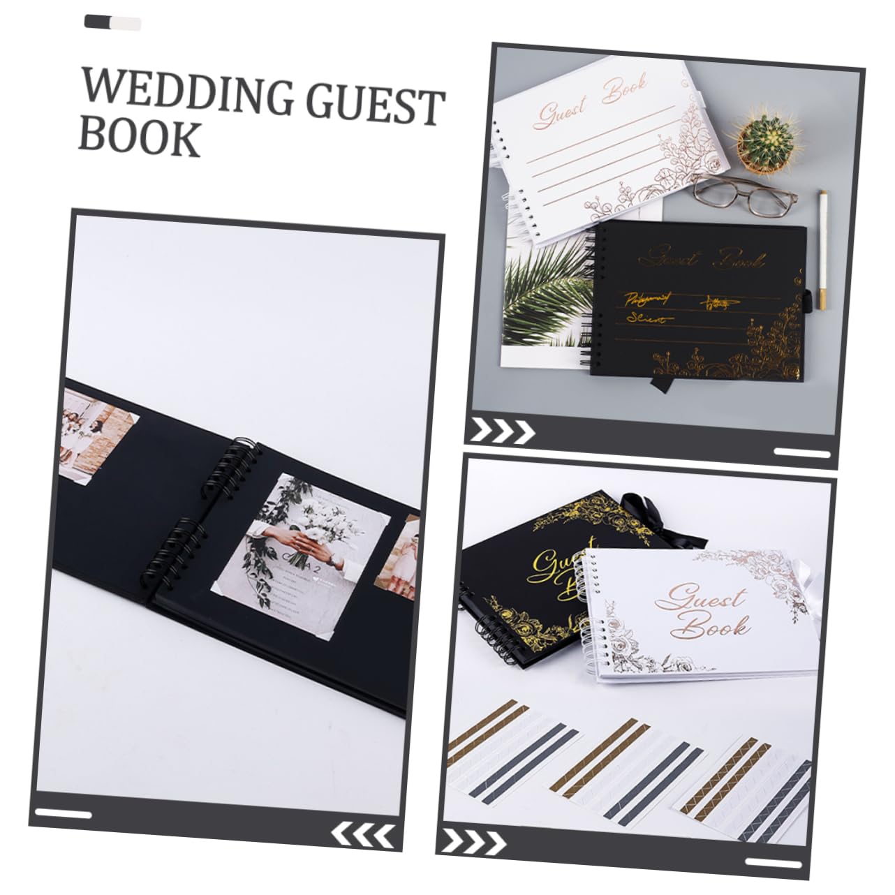 Angoily Libro degli Ospiti Matrimonio in Carta Album di Firme per Ricevimento di Nozze Libro delle Presenze per Matrimoni