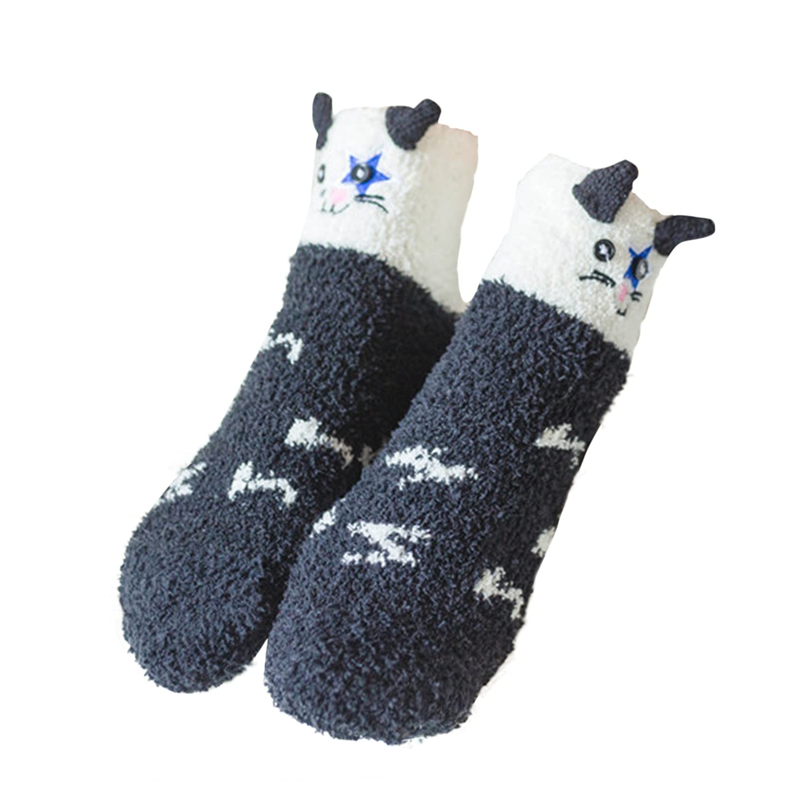 HHMY Winter Warm Christmas Socks Patterned House Socks Funny Non-Slip Thick Cuddly Socks for Women Socks Elastic Sports Socks Christmas Gift Funny Cuddly Socks
