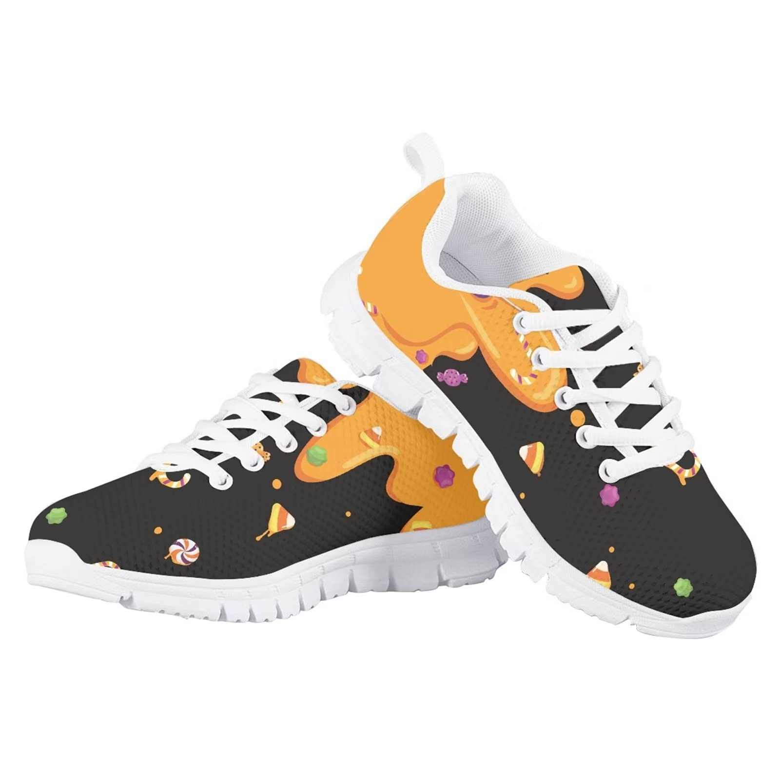 Zapatillas deportivas de gimnasio para niñas, zapatillas de correr para caminar, zapatos de malla con cordones, zapatos blancos ligeros y transpirables, candy, 32 EU