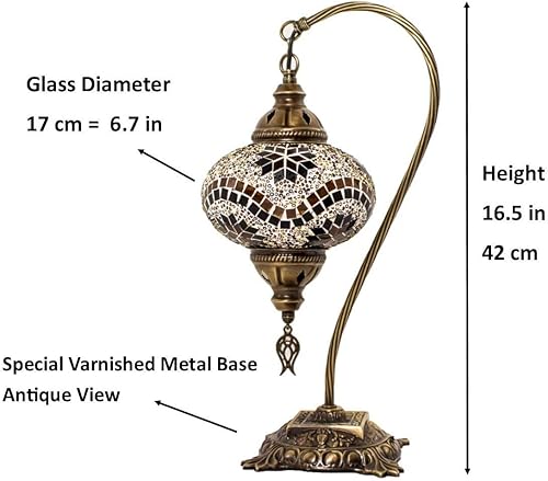 Miniatura 4 de Lámpara de mesa de mosaico turco, pantalla marroquí decorativa hecha a mano, lámpara de noche de noche, iluminación para dormitorio y sala de estar,