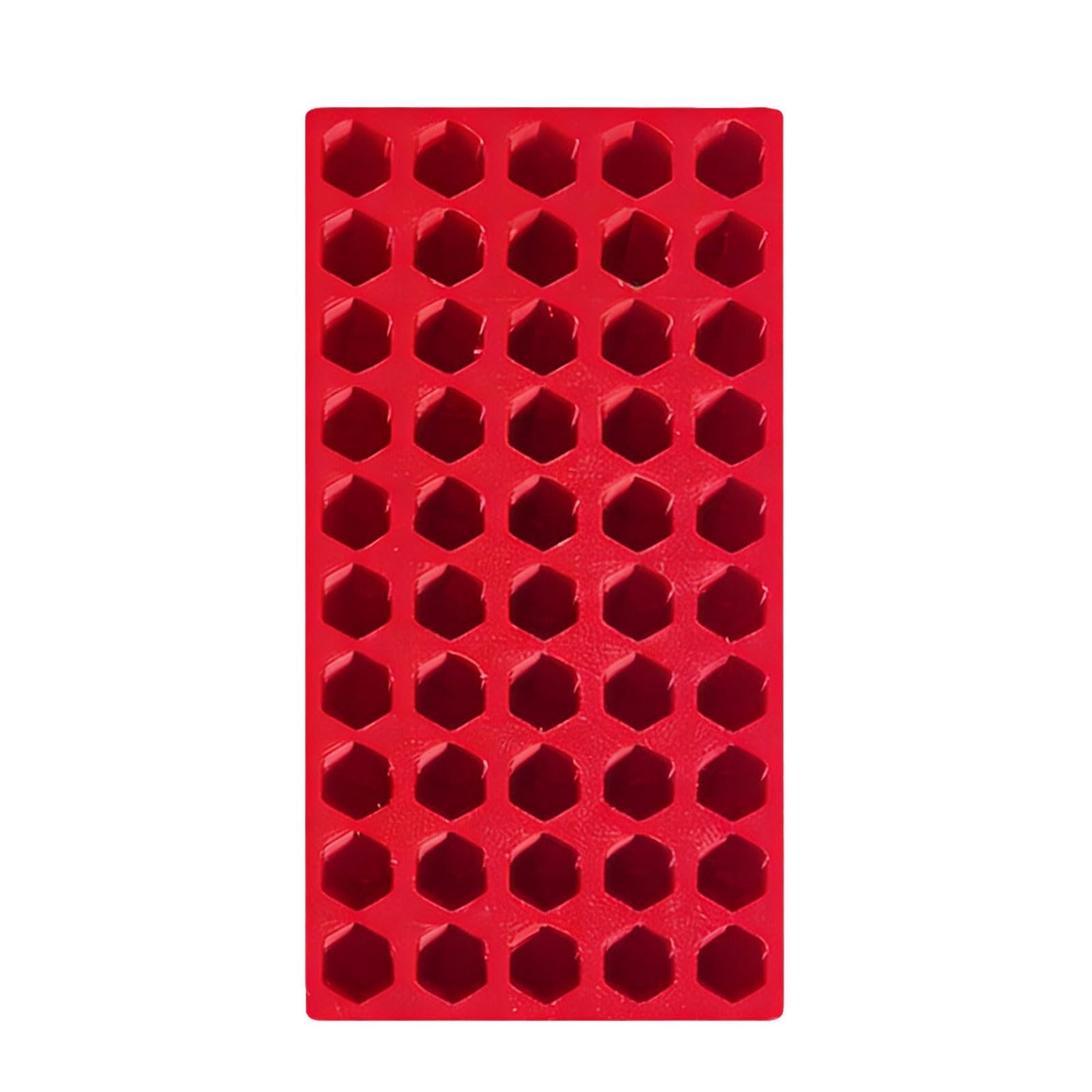 Tfaoys Red Durability 50Slot Hexagonal Shank Bit Organizers Box Loading Block Perfect For Keeping 6.35Mm Screwdriver Bits In Place Case