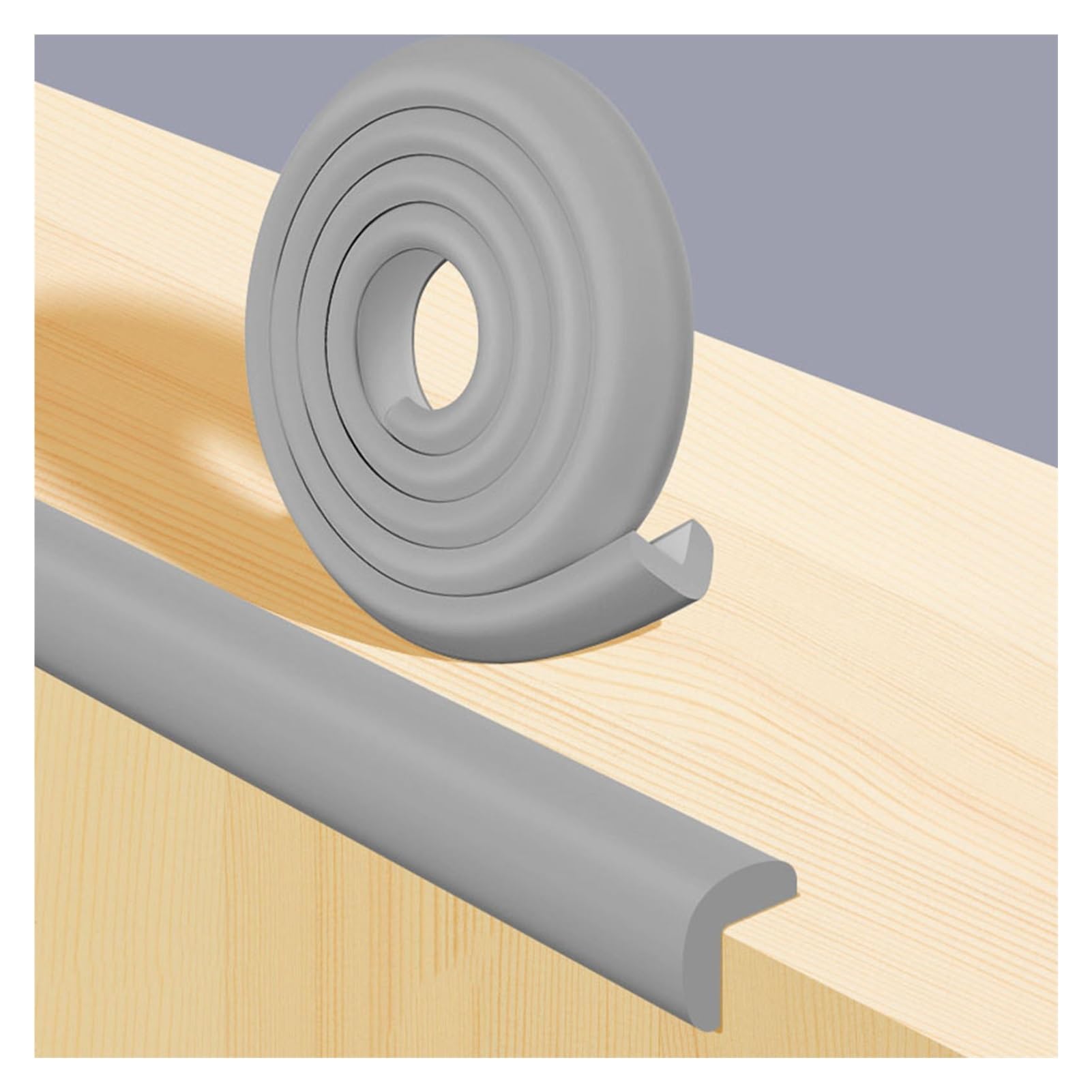 YNBSHGAA Foam edge protectors, Adhesive Bumper Edge Guards, Corner Foam Padding For Furniture Fireplace, 78.7in Long,Grey-10pcs