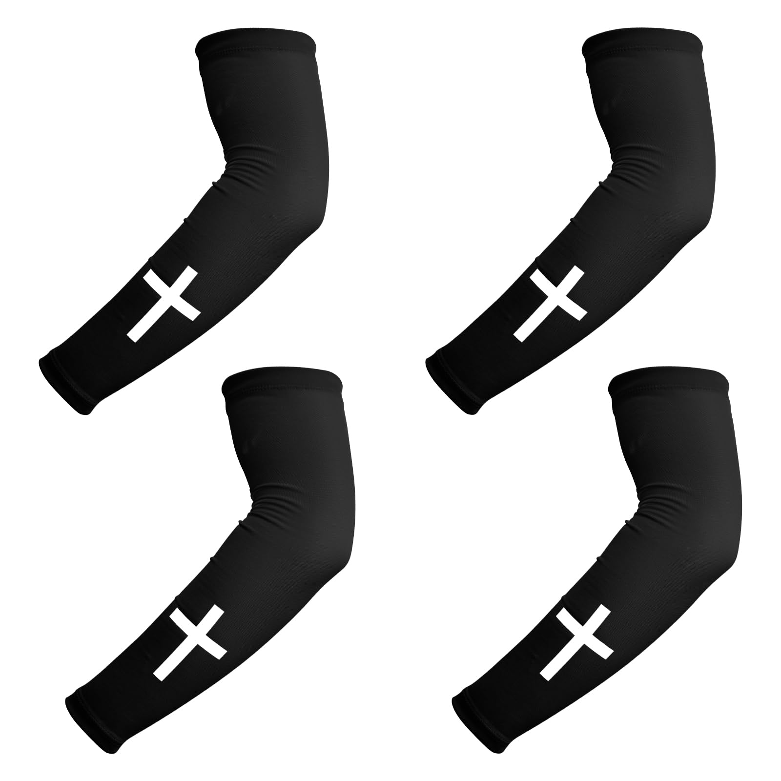 BOXOB 2 Pairs Faith Cross Arm Sleeves, Quick-Drying Religious Arm Sleeves Sport Supply for Men Women Outdoor Activities