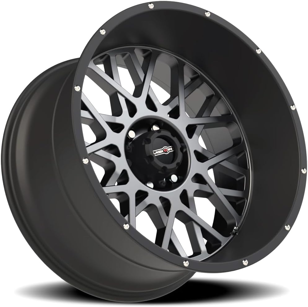 ROCKER Grey Wheel with Anthracite with Satin Black Lip (0 x 12. inches /5 x 139 mm, -51 mm Offset)