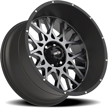 VISION OFF-ROAD ROCKER Grey Wheel with Anthracite with Satin Black Lip (0 x 12. inches /8 x 165 mm,51 mm Offset)