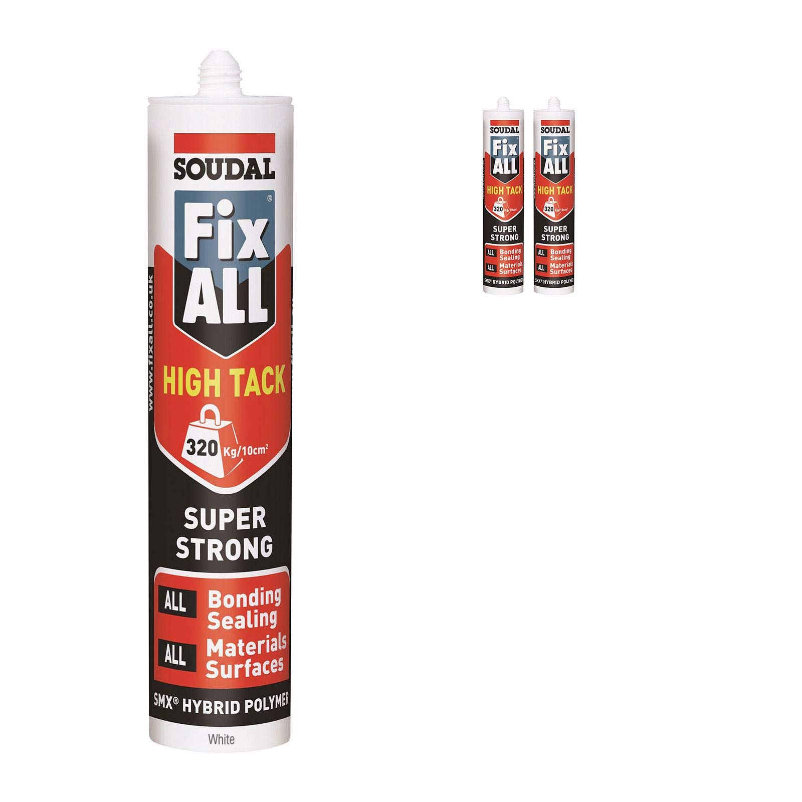 White Soudal Fix All Turbo High Tack SMX Sealant Strong Bond Adhesive Polymer Silicone