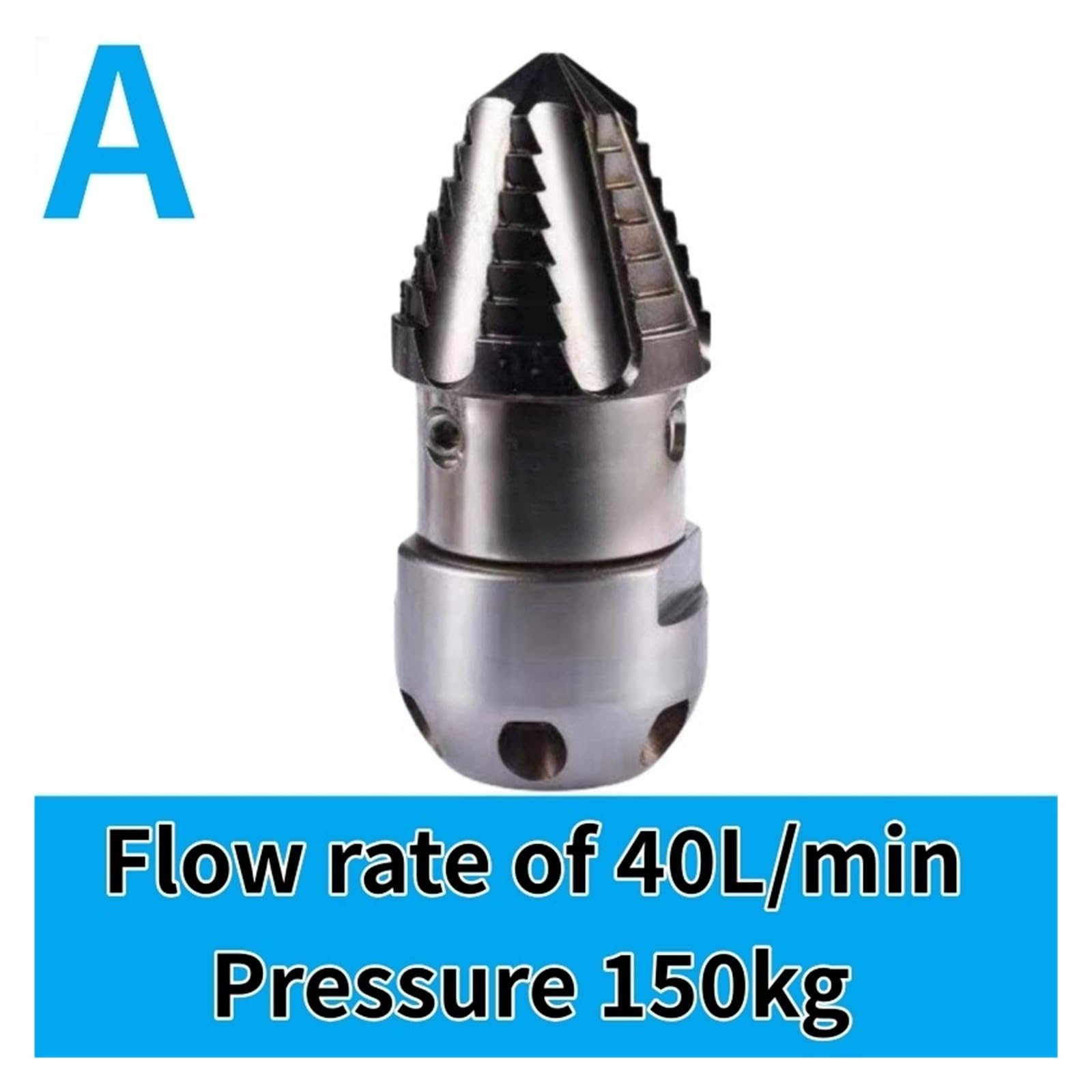 Ugello rotante ad alta pressione for la pulizia delle acque reflue, strumento for la pulizia dei fossi di drenaggio, autocarro dragante 40L-70L/min(Style A)