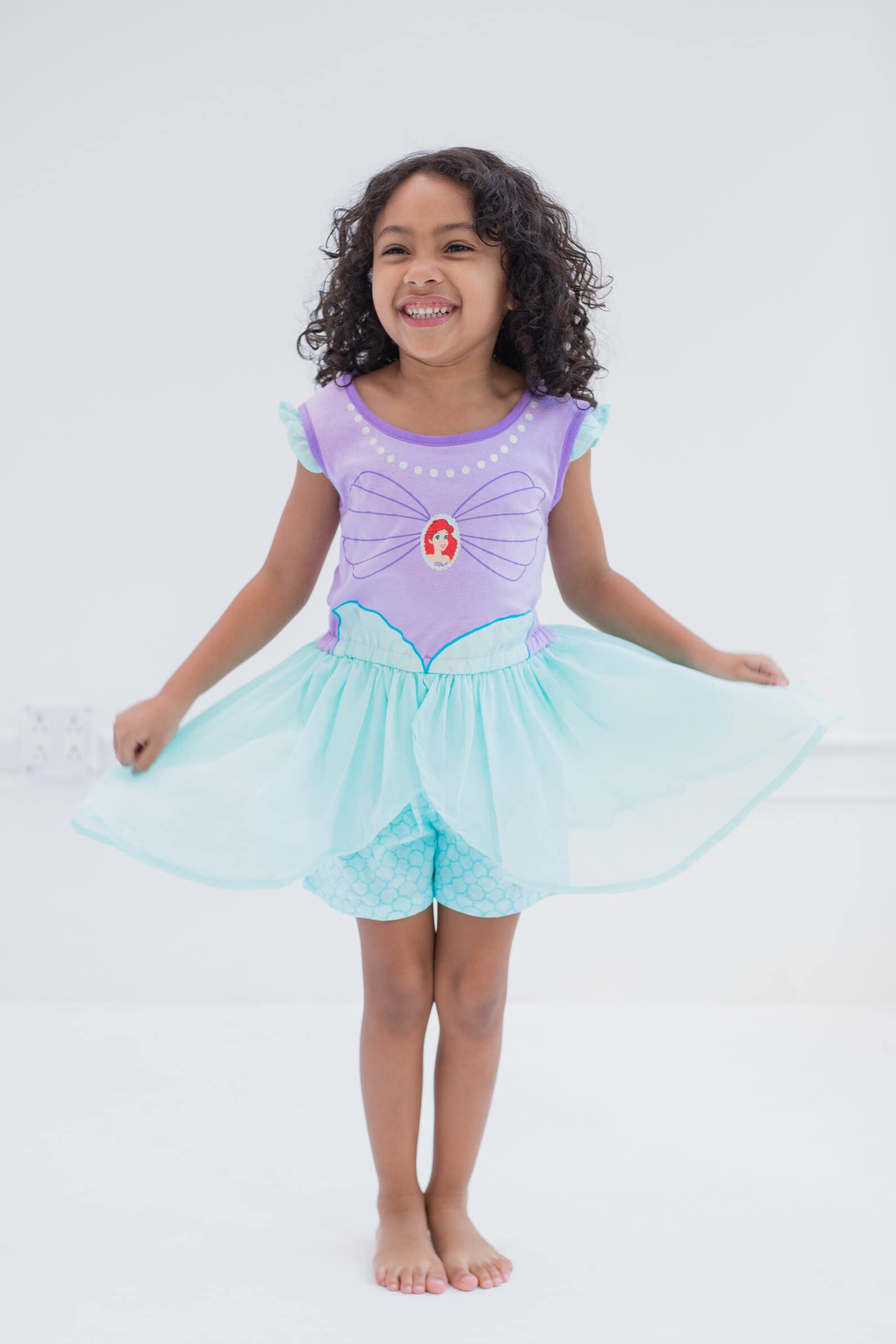 Disney Princess Moana Frozen Ariel Cenicienta Rapunzel Belle Tiana Mameluco y falda para niñas pequeñas a niños grandes