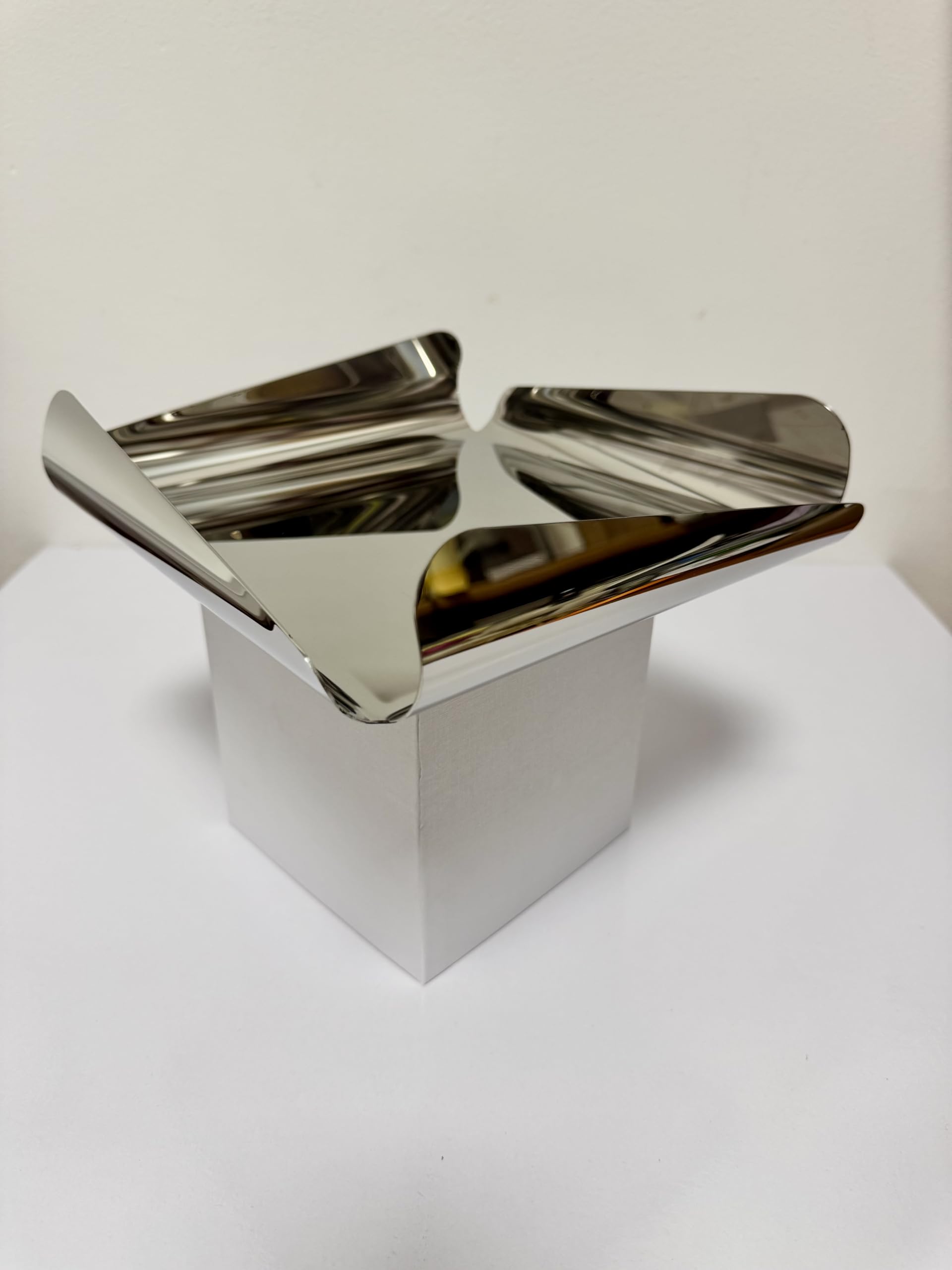 Cestino Ypsilon 19x19cm - Acciaio Inox 18/10, Tavola Design Made in Italy, Idea Regalo