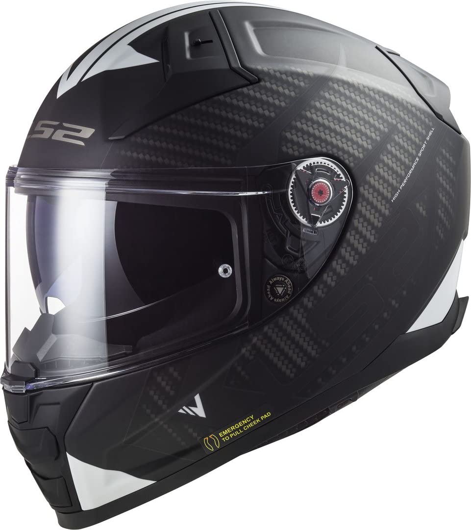 LS2, Casco Moto Integrale VECTOR II SPLITTER Matt Black White, 4XL
