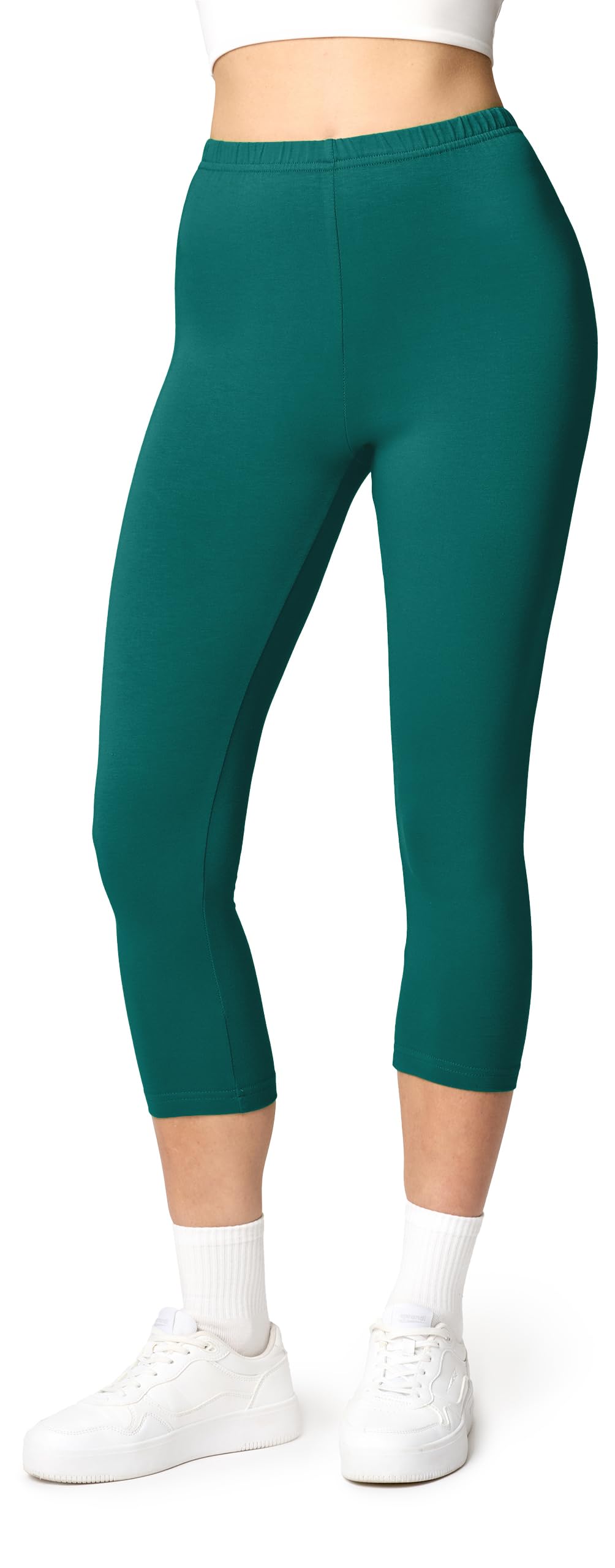 Ladeheid Leggings Damen 3/4 Baumwolle bequem und atmungsaktiv Capri Leggings Damen für Sommer LA40-132