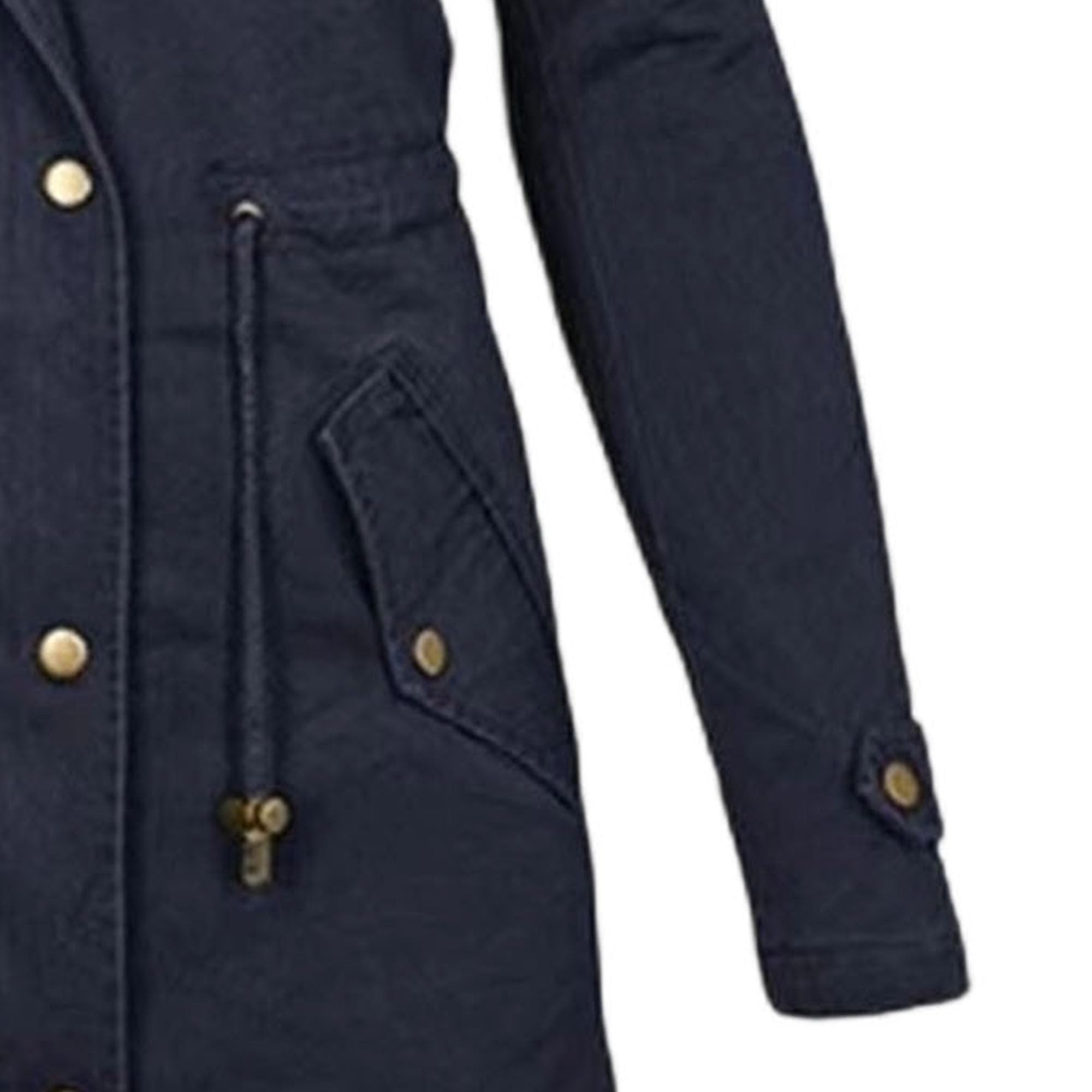 Parka invernale da donna con cappuccio in pelliccia sintetica foderata in