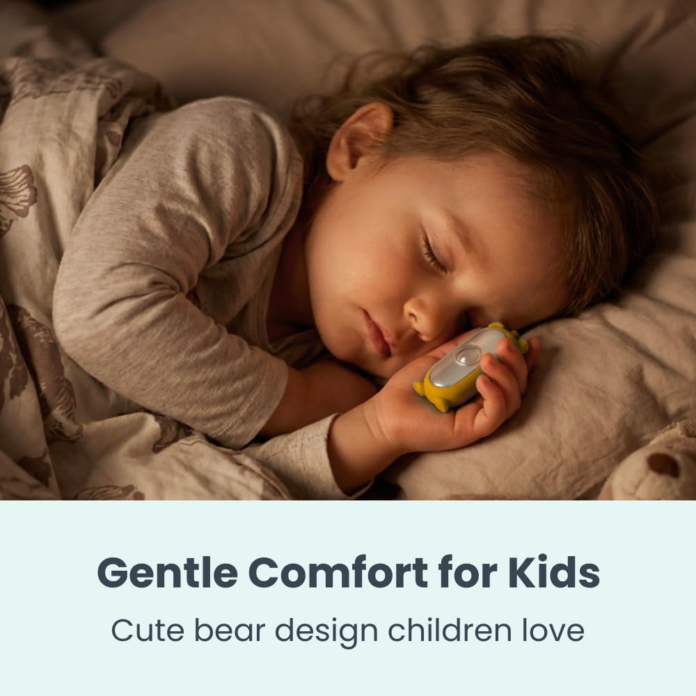 Glowco CalmCarry Bear Shape - Dispositivo di aiuto per il sonno dei bambini, strumento portatile per rilassamento a microcorrente, supporta calma, concentrazione e sollievo delicato, ricaricabile
