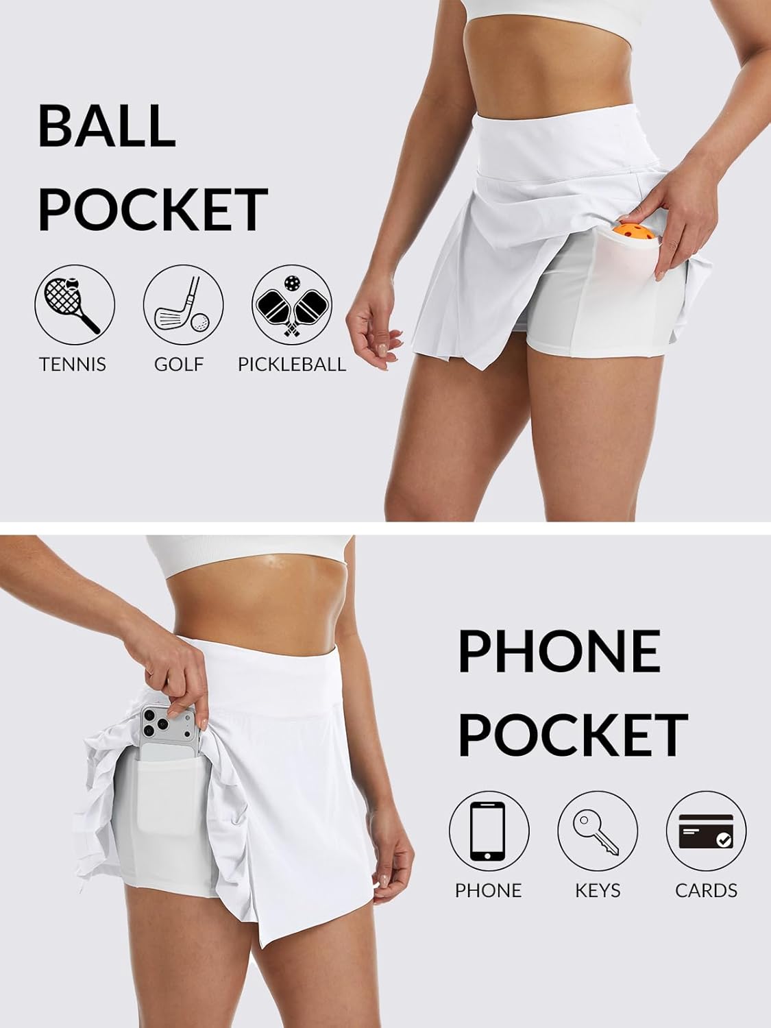 Side Pleated Tennis Skirt Skorts for Women Built-in Shorts Golf Pickleball Skirt Mini Skorts for Workout Running