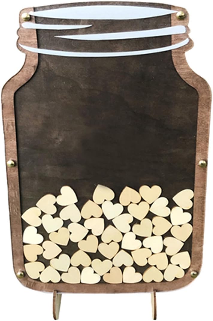 SL crafts Wedding Guest Book Drop Box Guest Book Alternative Mason Jar Drop Box guest book 40x26cm (rustic brown)
