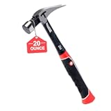 Meiwaltee 20 oz Heavy Duty One-piece Forged Hammer&comma; Straight Claw Hammer with Magnetic Nail Holder&comma; Rip Claw Hammer with Milled Face & Shock-Absorbing Reduction Grip