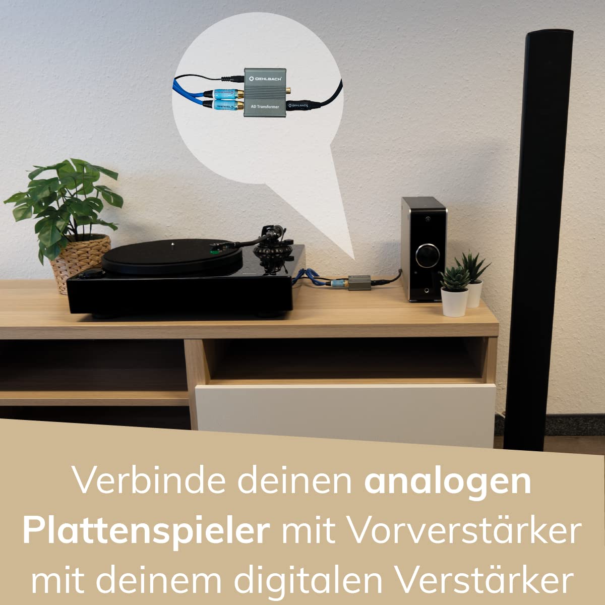 OEHLBACH AD Transformer - Convertisseur de Signal Audio Stéréo Analogique vers Digital Converter (RCA vers RCA coaxial