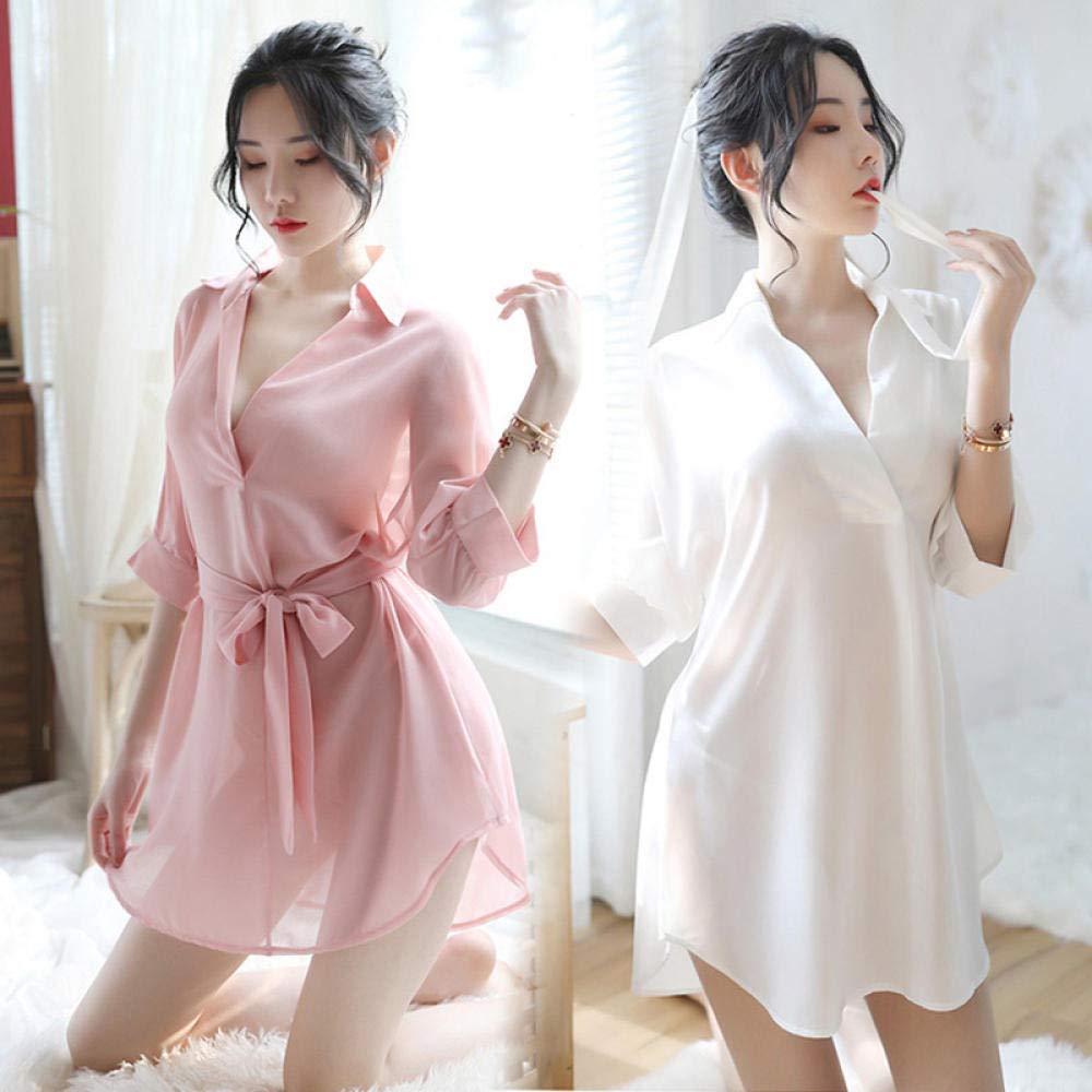 RWRAPS Completi Intimi da Donna Costumi da Donna Lingerie Sexy Camicia da Notte Sexy da Donna (Taglia Unica) (Rosa Chiaro Taglia Unica)