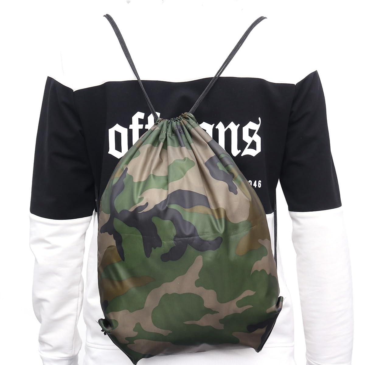 10 Stück Camouflage-Kordelzugbeutel – 32,5 X 42,5 Cm, Wasserdicht, Faltbar, Für Sport & Outdoor