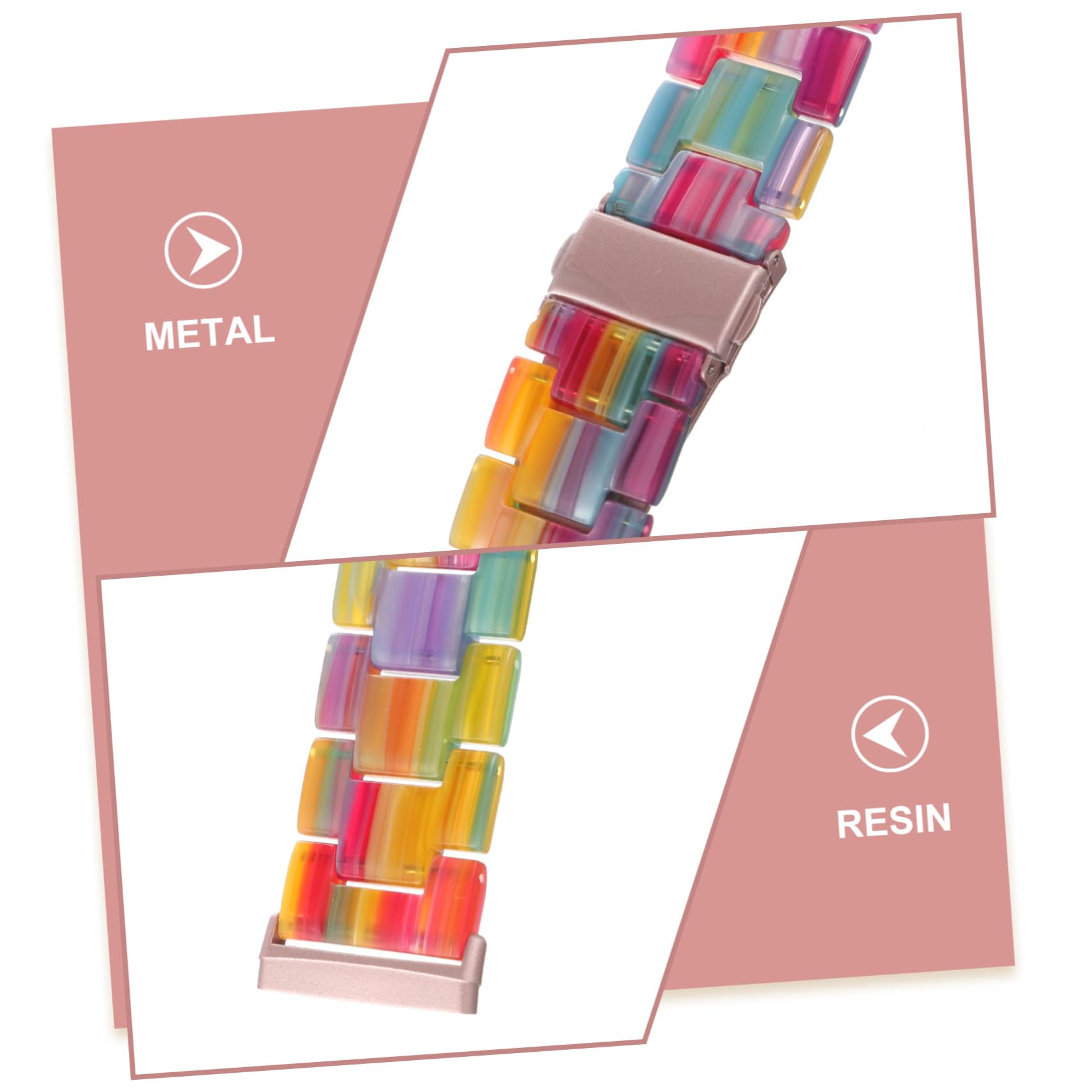 HOMSFOU 2 Pz Cinghia Scrunchie Con Bande Sensoriali Cinturino Da Polso Cinturini a Sgancio Rapido Fascia Per in Metallo Rilascio Rapido Pu Elasticità Mancare Banda Elastica Resina