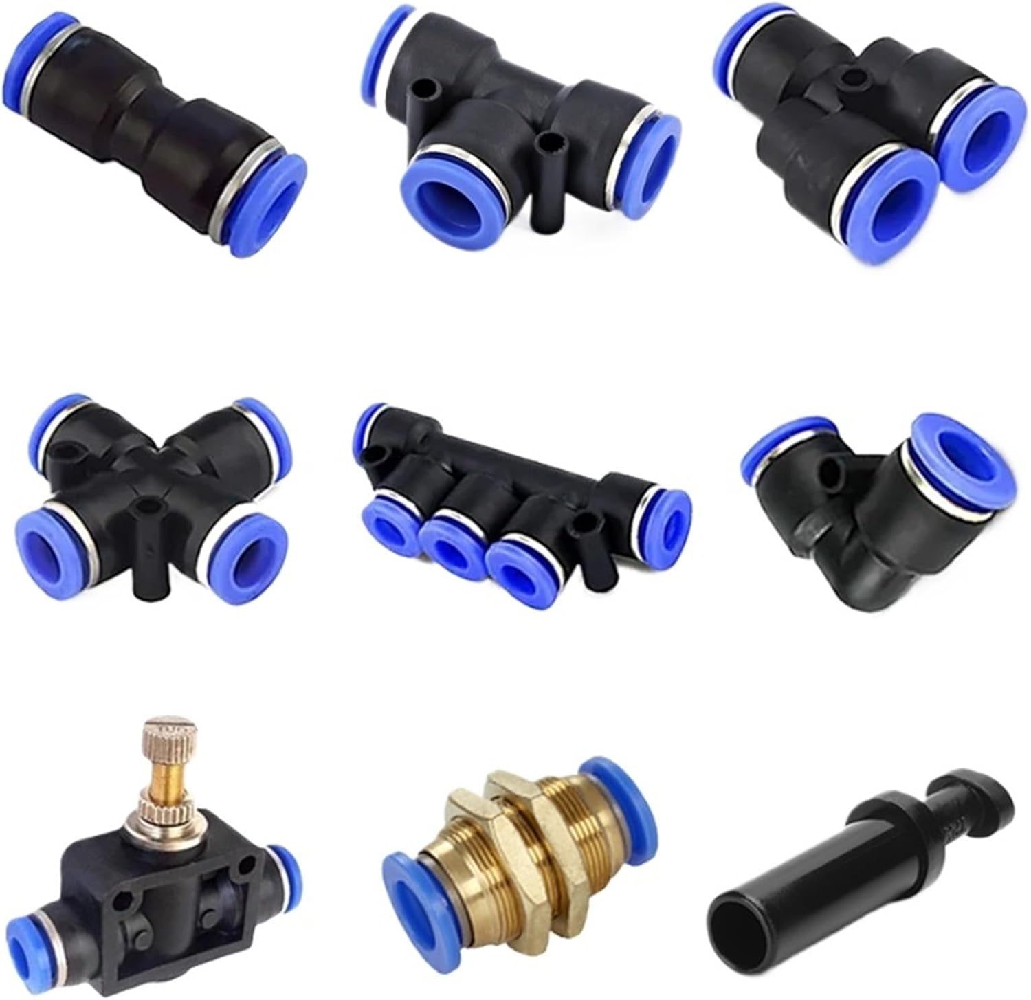 20/50PCS Pneumatic Fitting Pipe Air Connector Tube Quick Release Fitting Push In Hose Plastic 4/6/8/10/12mm PU PY Connectors(PE(50PCS),10mm)