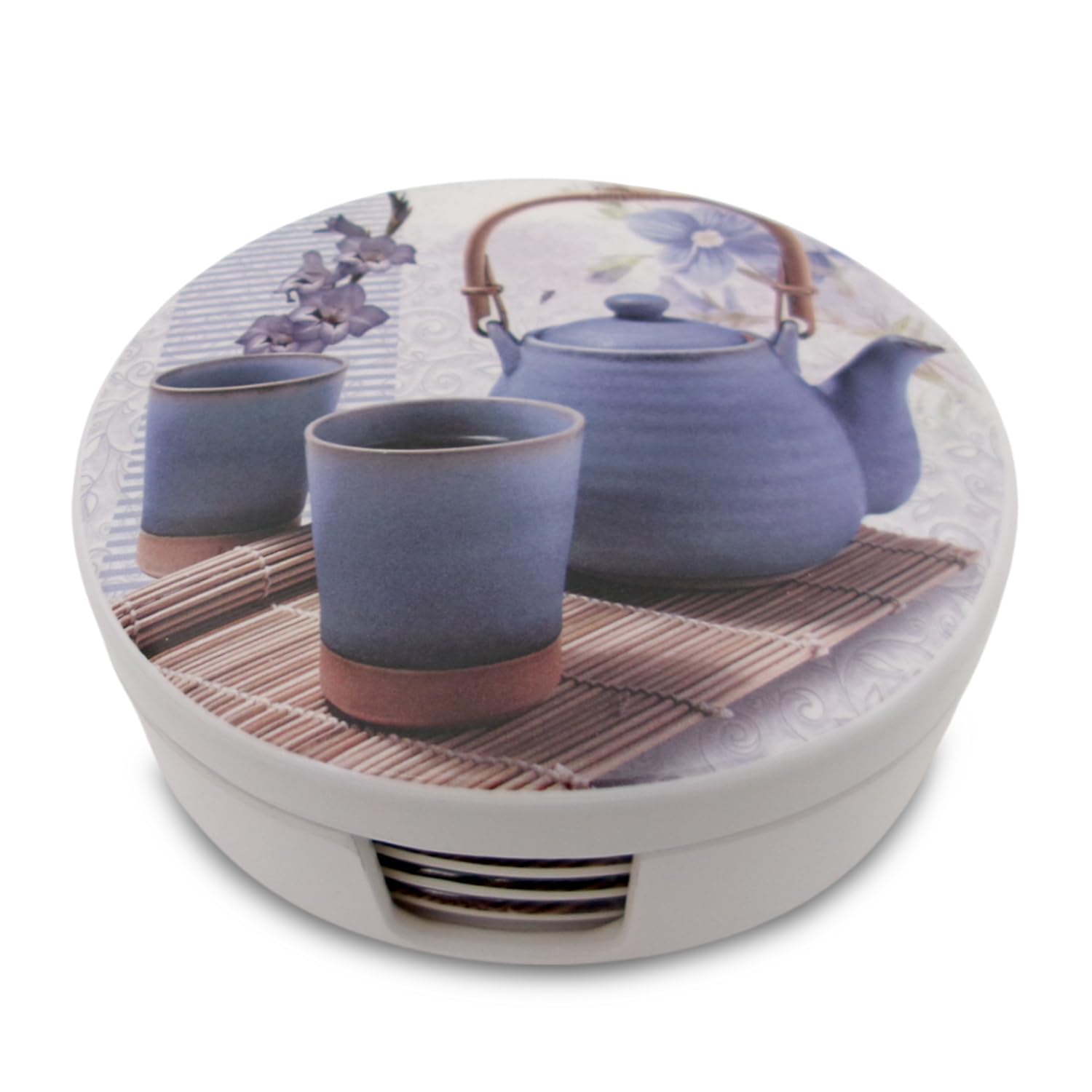 Superware | Food Grade Melamine | Coaster Set – Lavender Tea On White (8 Pcs.) | Serveware, Tableware, Stain Free, Glazed Finish — Amazon image 3