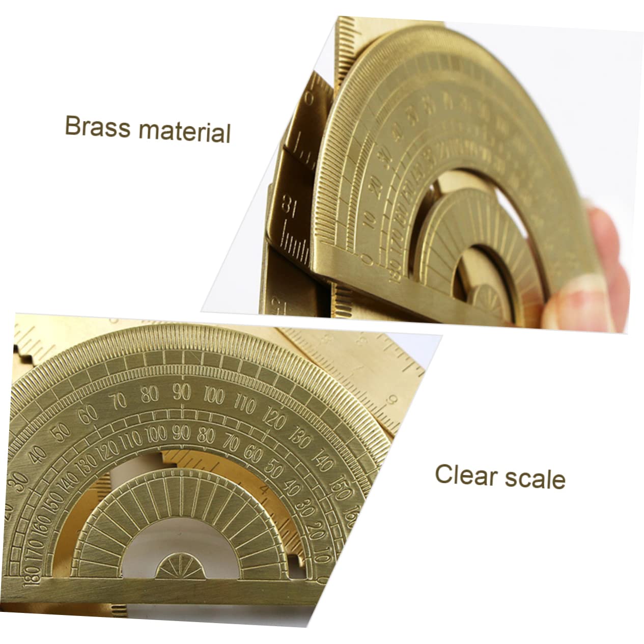 LALAFINA 3 Sätze Dreiecksherrscher Dreieck Lineal Multifunktionales geometrisches Lineal Messwerkzeug Lineal messen Präzisionswerkzeuge Geometrie-Werkzeug Messing Golden