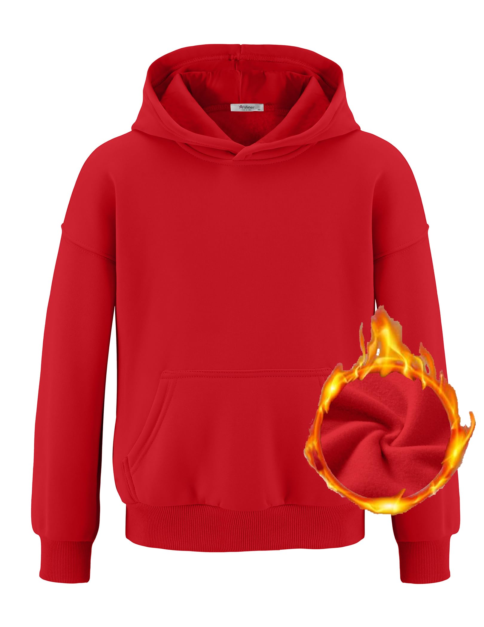 Arshiner Ragazza Felpe con Cappuccio Caldo in Pile Bambine Hoodie Invernale con Tasca Felpa per Ragazze 6-16 Anni