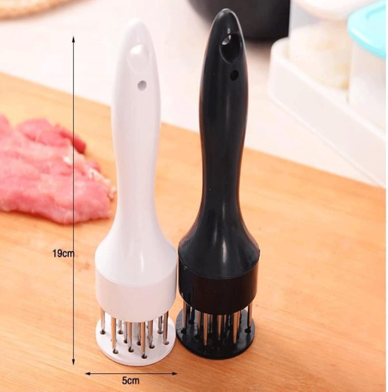 Meat Hammer, Professional Meat Tenderizer Needle Stainless Steel Meat Needle Portable Meat Hammer Kitchen Tools Accessories (Color : Black) (Black)