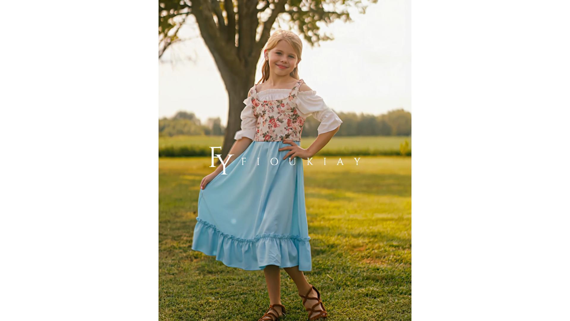 Vestido medieval renacentista para niñas 4-12 años miniatura 6